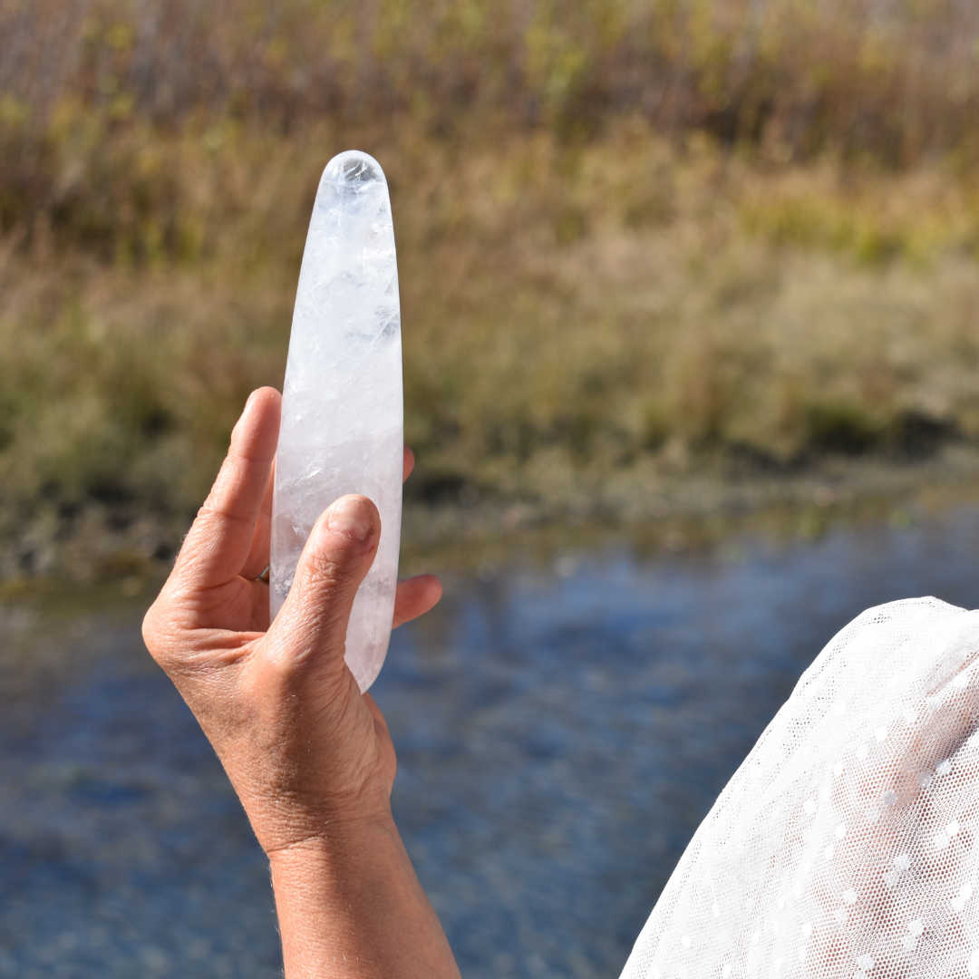 Clear Quartz Pleasure Wand - Classic